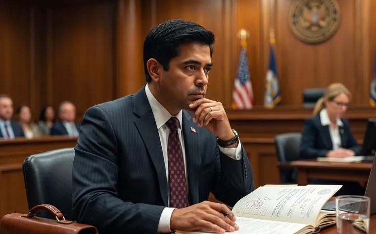 Defense attorney listening in court during a hearing