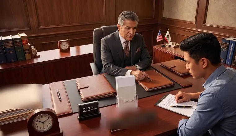 Attorney meeting a client across a desk to plan a second-DUI defense